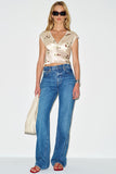 Floral Lace Trim Cropped Camisole Top