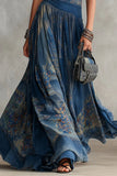 Sleeveless Mock Neck Printed Maxi Dress