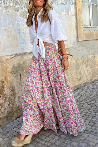 High-Waist Flowing Maxi Skirt