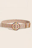 Textured Round Buckle Belt