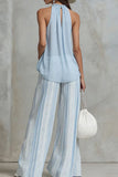 Halter Top and Wide-Leg Pants Set