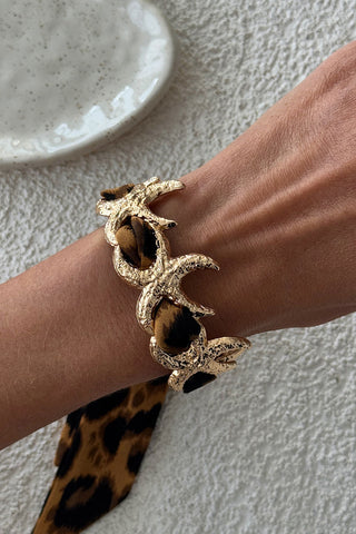 Leopard Print Tie Cuff Bracelet