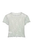 Sheer Floral Lace Short Sleeve T-Shirt