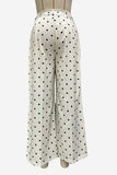 Wide-Leg Polka Dot Pants