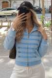 Military Button Hooded Zip-Up Sweatshirt