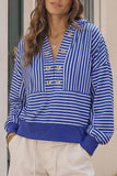 Striped Hooded Crop Sweatshirt