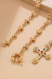 Floral Cross Pendant Y Necklace