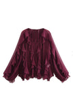 Ruffle Puff Sleeve Blouse