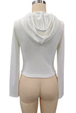 Ribbed Zip-Front Hooded Crop Hoodie