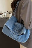 Flap Chain Strap Slouchy Shoulder Bag