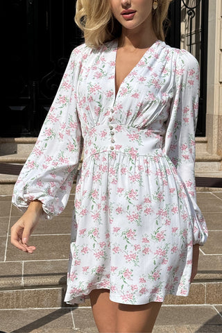 Floral Long-Sleeve Casual Dress