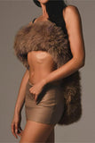 Unique Fur-Trim Skirt Set