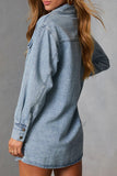 Oversized Button-Front Denim Shirt