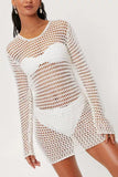 Mesh Long-Sleeve Casual Dress
