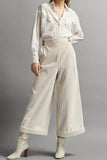 High-Waisted Wide-Leg Casual Pants