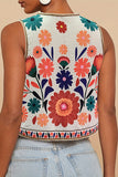 Floral Vest with Tie Closure