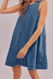 Open-Back Denim Swing Dress