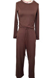 Long Sleeve Top and Wide-Leg Pants Set