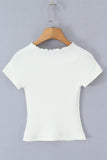 Scalloped Button Knit Tee