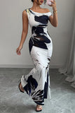 Off-Shoulder Abstract Maxi Dress