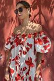 Off-Shoulder Floral Vacation Dress