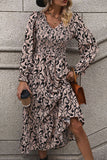 Printed Long-Sleeve Casual Dress
