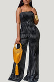 Polka Dot Bow-Back Jumpsuit
