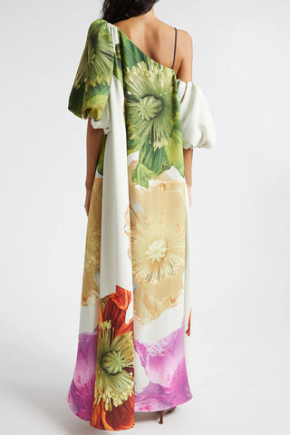 Artistic Floral Print Casual Dress