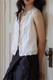 Lace Trim Sleeveless Vest