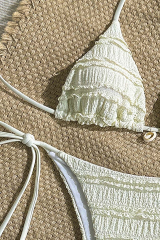 Textured Tie-String Bikini Set