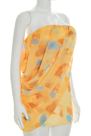 Wrap Ruched Mini Dress