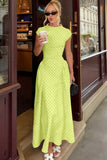 Polka Dot Cap Sleeve Maxi Dress