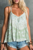 Tie-Front V-Neck Sleeveless Tank Top