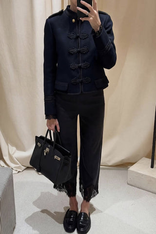 Military-Inspired Trim Jacket