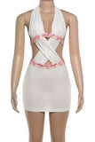 Cross-Front Halter Mini Dress