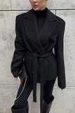 Double-Breasted Notched Lapel Blazer