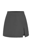 High-Waist Front Slit Mini Skirt