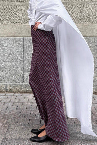 Plaid Pattern Maxi Skirt