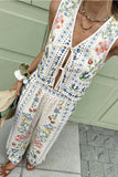 Floral Pattern Tie-Front Pants Set