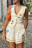 Floral Detail Short Set