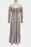 Off-Shoulder Patterned Maxi Dress