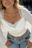 Lace Trim Long Sleeve T-Shirt