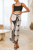 Geometric Print Maxi Skirt