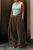 Elastic Waist Wide-Leg Casual Pants