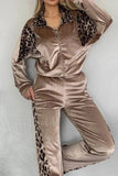 Leopard Print Casual Pants Set
