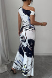 Off-Shoulder Abstract Maxi Dress