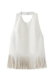Fringe Hem Sleeveless Tank
