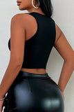 Mesh Panel Crop Tank Top