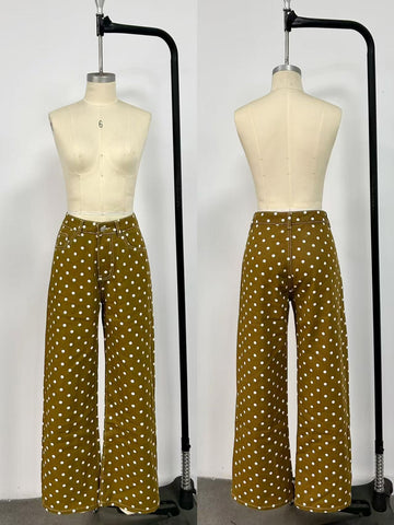 Polka Dot Wide Leg Jeans