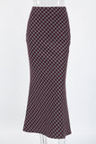 Plaid Pattern Maxi Skirt